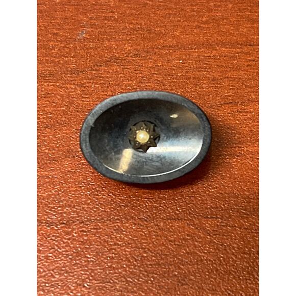 Antique Victorian French Jet Black Glass Mourning Brooch - Picture 1 of 8